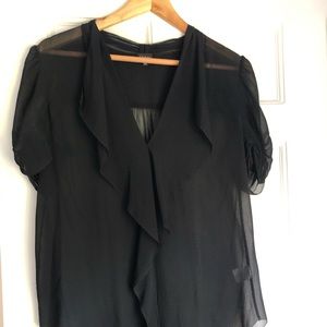 Aritzia x Babaton Black Silk Blouse
